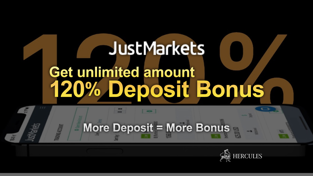 JustMarkets - Bonus de dépôt 120 % JustMarkets