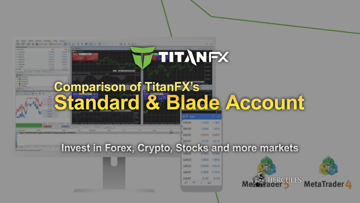 Titan FX - Comparaison des comptes Standard et Blade de TitanFX : crypto, métaux, énergie et actions
